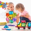 Jasonwell Magnetic Car Truck Wheels Magnetic Vehicles Set Ferris Wheel Kit Propeller Windmill Playset for Magnetic Tiles Magnet Toys 3D Building Blocks Accessories for Toddlers Boys Girls