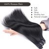 Human Hair Clip in Hair Extensions 120g Jet Black Double Weft Thickened Silky Straight Hair Extensions 8pcs Clip in Hair Extensions(1,16inch)