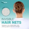 Pruvade - Invisible Hair Nets for Women & Men | 200 Pack | Elastic 24" Mesh Hair Net for Buns, Long Hair & Short Hair - Hairnets for Ballet Dancers, Sleeping, Wig Storage, Food Service & More