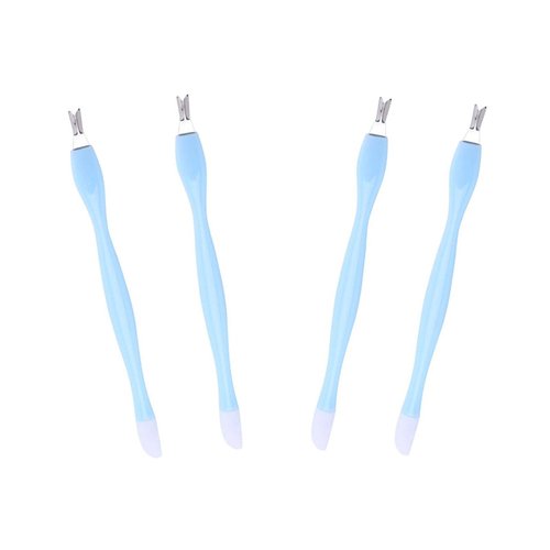 4 Pcs Cuticle Trimmer Pusher Remover, Rubber Tip Gentle on Nail Bed, Stainless Steel Cuticle Remover, Manicure Tool for Fingernails