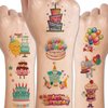 CHARLENT Happy Birthday Tattoos for Kids - 14 Sheets Happy Birthday Temporary Tattoos for Boys Girls Birthday Party Favors Goodie Bag Fillers