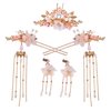 Alloy Hair Sticks Pins Long Tassel Hanfu Chinese Hair Comb/Earrings Set, female, Traditional Classical (Style B)
