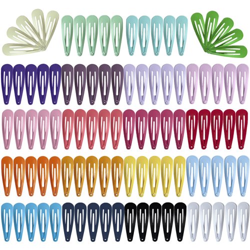 Snap Mini Hair Clips, 100PCS Premium Kids Barrettes Metal Non Slip Hair Bow Clips for Girls Toddlers Hair Accessories (2Inches 20Colors）