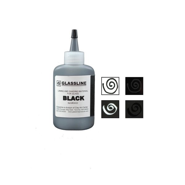 Black GLASSLINE FUSING PAINT PEN 2 oz Bottle