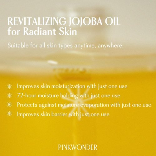 PINKWONDER Organic Jojoba Oil 1.69oz(50ml) | 100% Organic Oil, Moisturizing Oil for Face, Hair, Skin & Nails | Golden, Unrefined, Cold Pressed, Hexane Free