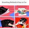 SuyuanArt Color Scratch Art Paper Set for Kids, Double Sided Ocean and Animal Designs,Boys Scratch Off Magic Drawing Crafts Wooden Stick Stylus Party Favors