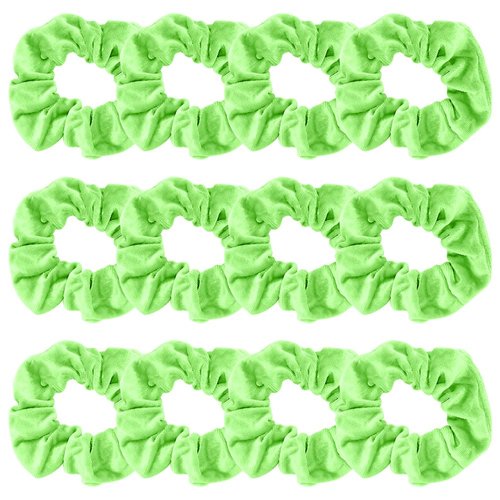 FASOTY Green Scrunchies for Girls, 12 Pcs Velvet Scrunchies for Hair, Light Green Ponytail Holder, Cute Elastic Thick Scrunchy Hair Ties for Women and Girls Hair Accessories