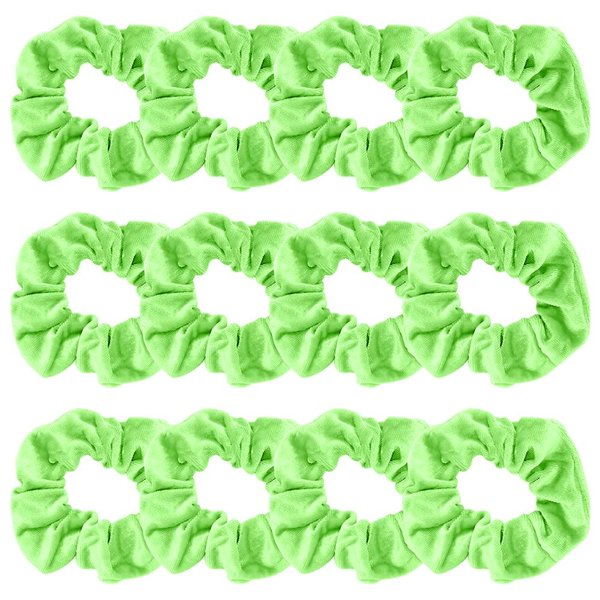 FASOTY Green Scrunchies for Girls, 12 Pcs Velvet Scrunchies for Hair, Light Green Ponytail Holder, Cute Elastic Thick Scrunchy Hair Ties for Women and Girls Hair Accessories