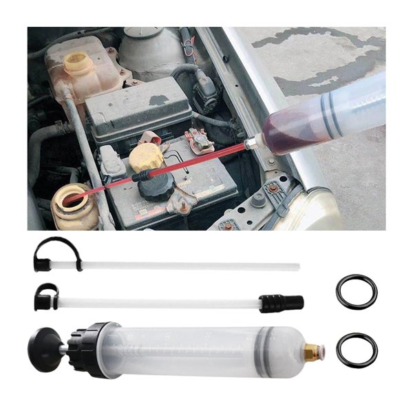 BESULEN 200cc Fluid Extractor, Automotive Oil Change Syringe Pump, Manual Suction Vacuum Fuel Car Transfer, Auto Extraction & Fill Pump for Oil Coolant Brake Fluid, Vehicle Accessories