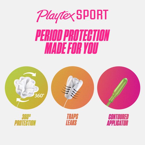 Playtex Sport Unscented Regular Tampons, 18-Count Box (Pack of 2)