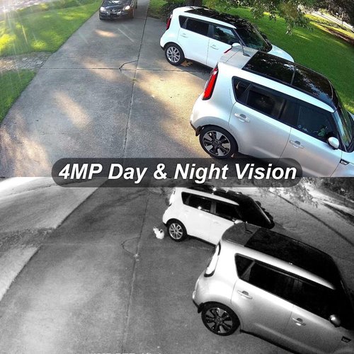 Anpviz 4MP PoE IP Turret Camera with Microphone/Audio, IP Security Camera Outdoor Indoor, Motion Detection, Waterproof IP66, 108° Wide Angle 2.8mm Lens, 24/7 Recording, NDAA Compliant (U Series)