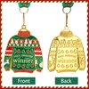 Abaokai 3 Pieces Christmas Ugly Sweater Medal Christmas Style Neck Ribbon, Award Contest Medals Christmas Tree Ornament for Ugly Sweater Contest Party, Best Ugly Christmas Sweater Trophy Award