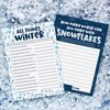 DISTINCTIVS Winter Holiday Party Games – All Things Winter Guessing Game and Snowflakes Anagram Word Game (2 Game Bundle) - 25 Dual Sided Cards