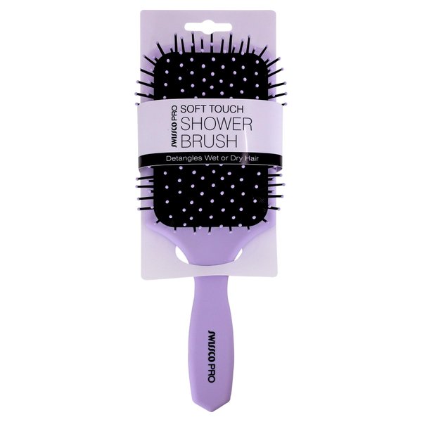 Swissco Soft Touch Paddle Shower Hair Brush (Pale Purple Lavender)