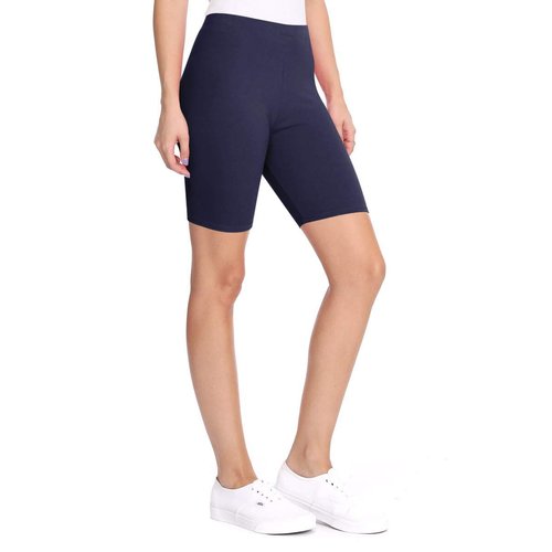 FashionJOA Activewear Workout Cycling Yoga Running Biker Shorts Navy 2XL