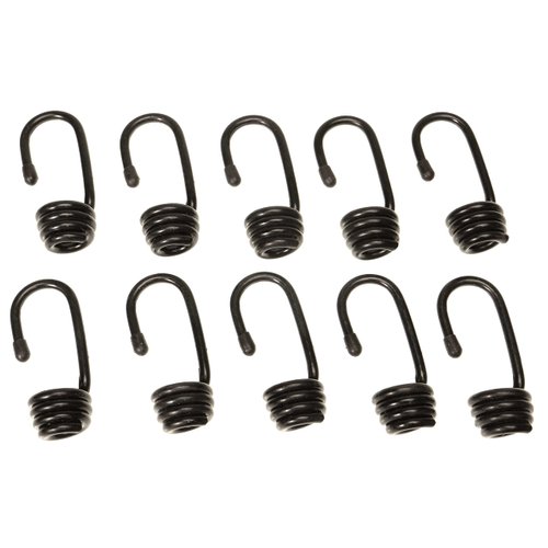 US Cargo Control 1/2 Inch PVC Coated Black Bungee Hook - 12MM - 10 Pack - Great for Making Homemade Bungee Cords Or for Use in Transporting Cargo in Trucks, SUV's, Motorcycles, Kayaks, ATV's and More