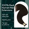 Ugeat I Tip Extensions Human Hair Dark Brown Hair Extensions Real Human Hair I Tip Chocolate Brown Itip Hair Extensions Pre Bonded Itip Remy Hair Extensions Brown Hair For Women 16 Inch 50s