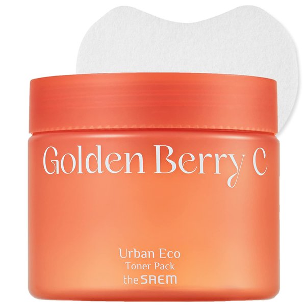 THESAEM Urban Eco Golden Berry C Toner Pack - Toner Pads for Face with Peruvian Golden Berry Extract - Skin Resurfacing Pads for Blemish, Tone Correction & Hydrating Freckles Remover, 50 Sheets
