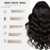 OCTSUN 28" Body Wave Lace Front Wigs Human Hair Pre Plucked 13x4 HD Lace Front Wigs Human Hair 180% Density Body Wave Human Hair Wig with Baby Hair Glueless Lace Frontal Wigs Human Hair for Women