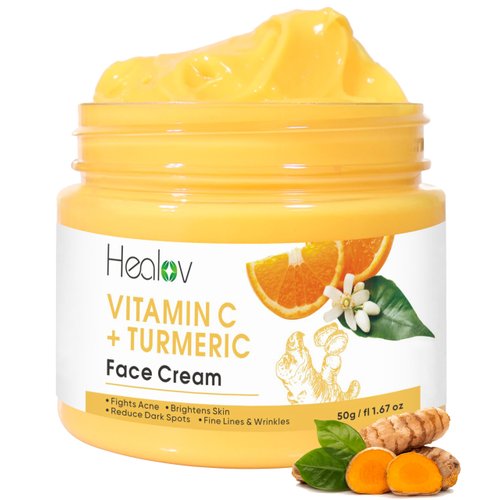 Turmeric Face Cream for Dark Spots - Natural Turmeric Skin Brightening Lotion for Face & Body - Cleanse Skin, Fight Acne, Even Tone, Clear Scars, Sun Damage, & Hyperpigmentation - with Vitamin C