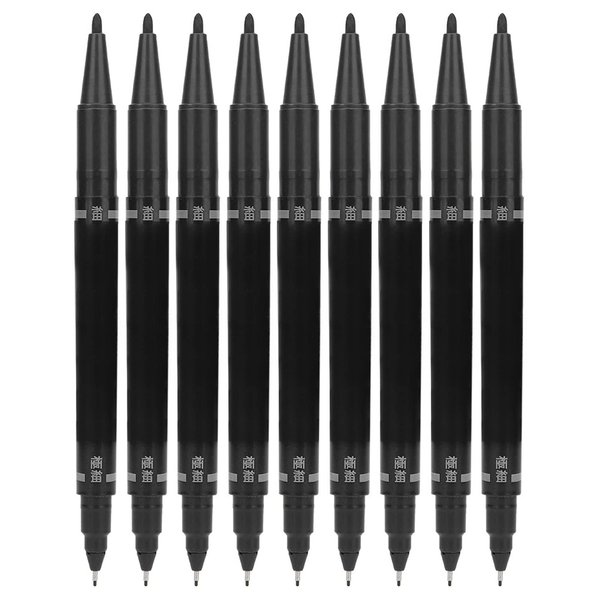 Tattoo Marking Pen, Double End Skin Marker Piercing Positioning Marker Tool Removable Markers Aesthetic Procedures Surgical Stencil Sites Bold Tip Scribe Piercing Positioning Art Men Women 10pcs Black