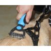 Maxpower Planet Pet Grooming Brush - Double Sided Dematting Undercoat Rake for Dogs and Cats, Extra Wide Pet Brush to Reduce Shedding by 95% (Blue, S)