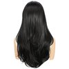 LLEI'Z 13x4 Short Kinky Straight Lace Front Wigs Natural Black Wigs Synthetic Lace Front Wig Middle Part Pre-plucked with Baby Hair Heat Resistant Hair Cosplay Daily Party Wigs Natural Looking 20 Inch