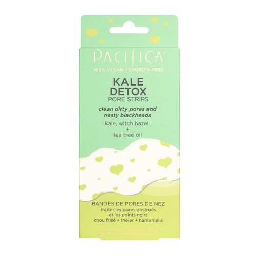 Pacifica Beauty Kale Detox Nose Pore Strips, Skincare, Witch Hazel, Tea Tree Oil, Blackhead Remover, Pore Cleaner, Pore Minimizer, For Oily and All Skin Types, Skin Care, Face Care, Vegan, 6 Pieces