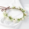 KorViSHOW Handmade Flower Crown for Women Floral Headband Girls Headpiece Flower Hair Accessories for Weeding Bride Cosplay Party Festival(White Style)