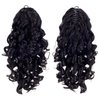 SWACC 12-Inch Short Screw Curls Claw Clip Ponytail Extensions Synthetic Clip in Drawstring Curly Ponytail Hairpiece Jaw Clip Hair Extension (Off Black-1B#)