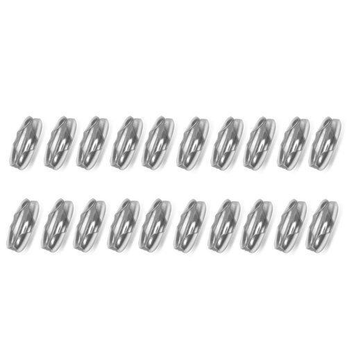 Metal Fan pull chain extension, ceiling fan chain connector,Diameter 3.2mm 16 Feet Long with 20 PCS Connector (Silver)