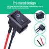 Twidec/10Pcs Rocker Switch AC 6A/250V 10A/125V SPST 2 Pins 2 Position ON/Off Car Boat Square Black Rocker Switch Toggle with Pre-soldered Wires KCD1-X-F