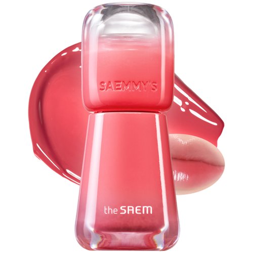 THESAEM Saemmy's Ade Shot Tint - Korean Lip Titnt, Water Gel Lip Stain with Plump Glowy Moisturizing Finish, Buildable Radiant Gloss, Long-Lasting Comfort, 0.1 fl.oz. (02 Peach Oolong)