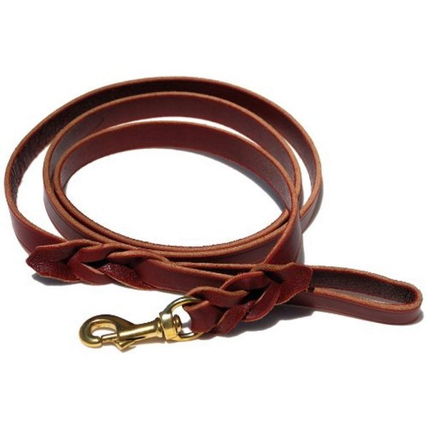 Signature k-9 Braided Leather Leash, 6-Feet x 3/4-Inch, Burgundy