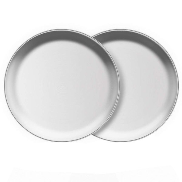 AIYoo Stainless Steel Plates 2 Set Metal Dinner Dishes 10 Inch Reusable Dinner Plates Great for Picnic,Outdoor Camping,BBQ plate,Steak plate,Shatterproof Dishwasher Safe