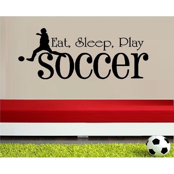 BestPricedDecals EAT Sleep Play Soccer #1 ~ Wall Decal, Home Decor 10" X 27"