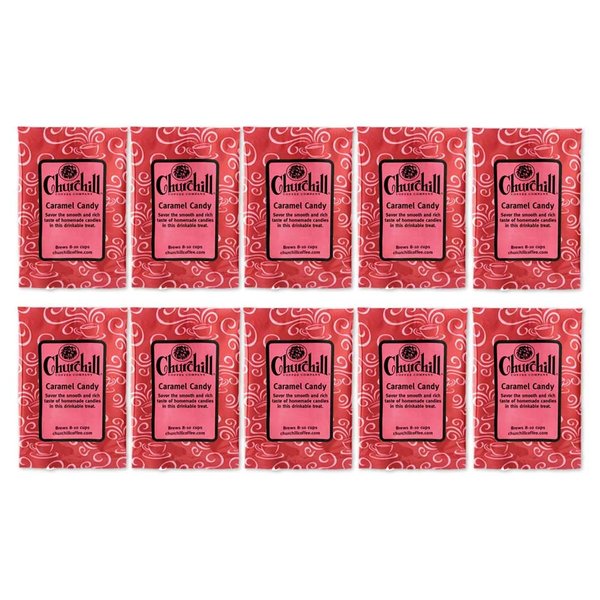 Churchill Coffee Caramel Candy 10 Portioned Packs - 1.5 oz each - Ground - Flavored Coffee