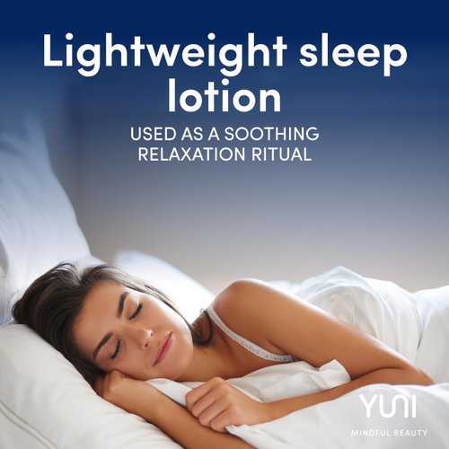 YUNI Beauty Hydrating Body Lotion (3.4 oz) Bedtime Body Essence with Melatonin & Chamomile - Tranquil Aromatherapy Lotion for Relaxing, Restful Sleep - Vegan, All Natural, Paraben-Free, Cruelty-Free