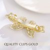 Holone Rhinestone Butterfly Hair Clips Gold Crystal Hairclip Pearl Hair Pins Holiday Hair Barrettes Women Hair Accessoires (Dainty)