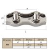 Cozihom 1/8 Inch M3 Stainless Steel Duplex 2-Post Cable Clamp, Wire Rope Clip Cable Clamp, Pack of 14