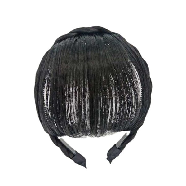 JJLFresheners Natural Fake Bangs Hair Piece Clip Long Wig Synthetic Hair Band Bangs Headband Headbands For Women, 1PC
