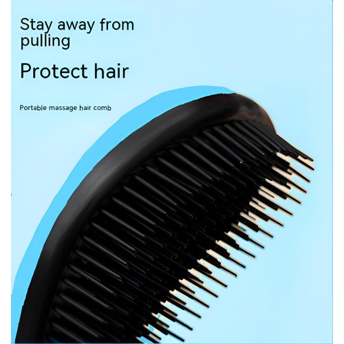 HairComb - Detangling Hair Brush for Kids, Toddler, Adults - Wet & Dry Brush- Gentle on Hair & Scalp with Flexible Soft Bristles and 360° Rotating Handle, Suitable for All Hair Types (Sky Blue)