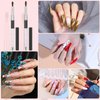 2Pcs Oval & Flat Gel Nail Brush Set Nail Art Clean Up Brushes Rhinestone Handle Professional Nail Art Design Brushes Painting Brushes for Nails with Round & Angled Head