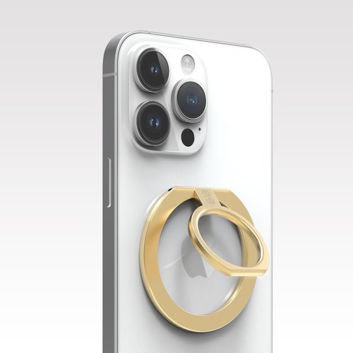 PureGear Magnetic Phone Grip, Magnetic Phone Ring Stand, Magnetic Phone Ring Holder for MagSafe iPhone 16, 16 Pro, 15, 15 Plus, 14, 14 Plus, 14 Pro, 14 Pro Max, 13, 12, Adjustable Kickstand (Gold)