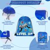122Pcs Video Game Party Favors, Gamer Party Favors for Boys Includes 13 x 11 Inch Video Game Party Drawstring Bags Bracelets VIP Passes with Lanyards Keychains Tattoo Stickers for Gaming Party Favors