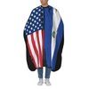 Usa El Salvador Flag Salon Barber Cape - Professional Hairdressing Waterproof Hair Cutting Cape With Adjustable Snap Closure-Haircut Apron For Hair Stylist And Home Use-55''X66''