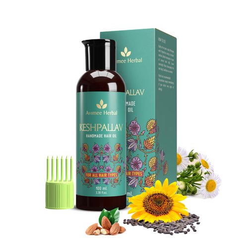 AVIMEE HERBAL Keshpallav Hair Oil For Men & Women | For Healthy & Nourished Hair | With Rosemary, Castor, Amla, Brahmi and Bhringraj Oil | Mineral Oil Free | 100 ml