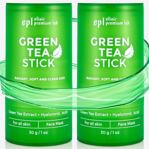 WONDER FAMILY Green Tea Mask Stick - Pore Cleaner Green Stick - Prevents Blackheads - Moisturizing Clay Deep Cleanse - Facial Masks Women Skin Care - 2 Pack