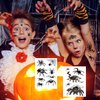 Kotbs 12 Sheets Spider Face Tattoos, Halloween Temporary Spider Decals for Kids and Adults - Realistic Halloween Makeup Stickers for Witch Costume and Party Favors