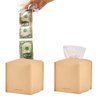 GASHINA STORY Money Pull Out Box for Cash Gift with Reusable Tissue Box Cover - Surprise Pop Up Money Gift Boxes, Perfect for Birthday, Valentines, Anniversary (Cream Beige)
